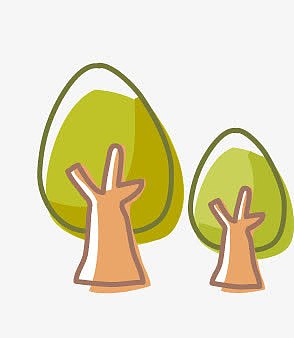 手绘卡通装饰树