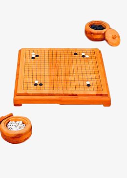 黄色中国风围棋装饰图案