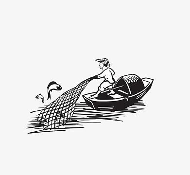 简笔画捕鱼