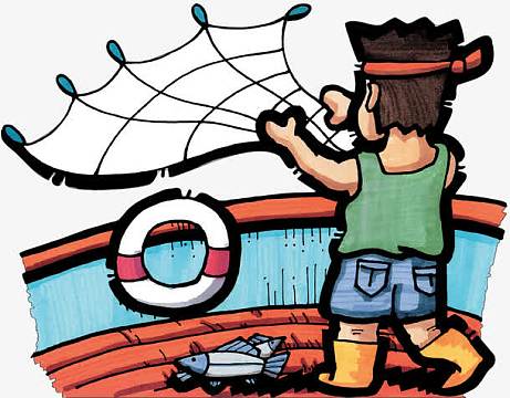 捕鱼撒网素材-捕鱼撒网图片元素-觅元素