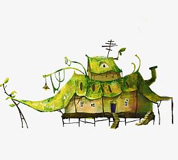 绿野仙踪魔幻手绘卡通小屋