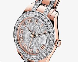 劳力士金色镶钻石女表
