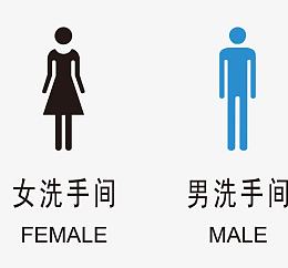 矢量不规则设计公共洗手间标识图
