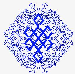 藏青色蒙古花纹