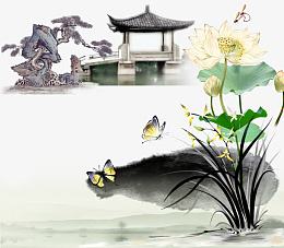 复古中国风水墨画