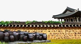 亭子围墙草地酒桶免抠素材