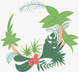 热带植物边框