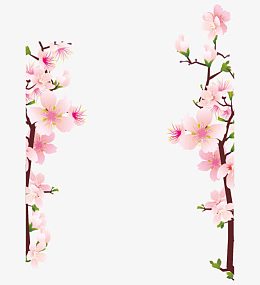 春天桃花元素矢量