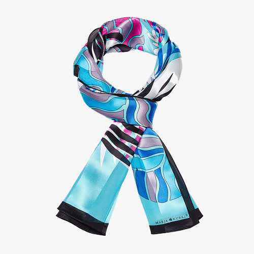 蓝色围巾丝巾免抠素材免费下载_觅元素51yuansu.com