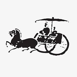 古代商朝黑白剪裁素材