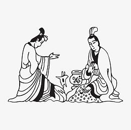 古代商朝黑白剪裁素材