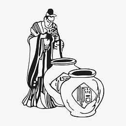 古代商朝黑白剪裁素材