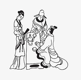 古代商朝黑白剪裁素材