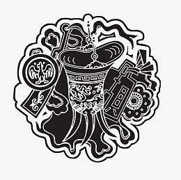 古代商朝黑白剪裁素材