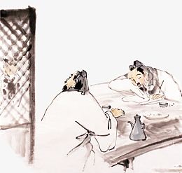 喝酒古人装饰