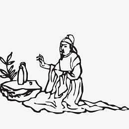 古代商朝黑白剪裁素材