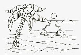 海滩简笔画
