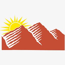 红色山脉日出矢量素材