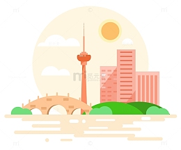 东方明珠扁平化素材