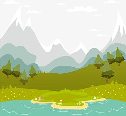 矢量青山绿水