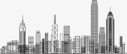 黑白城市线条