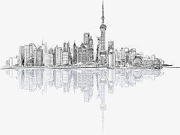 抽象线条上海外滩