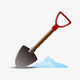矢量铁锹雪堆