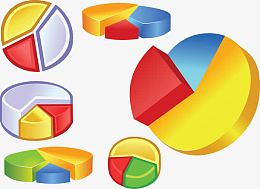 3D饼状图矢量图