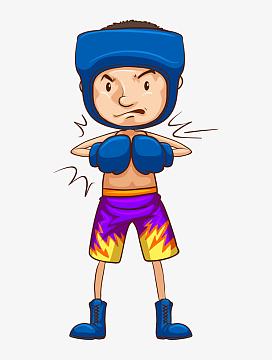 卡通男孩拳击开战
