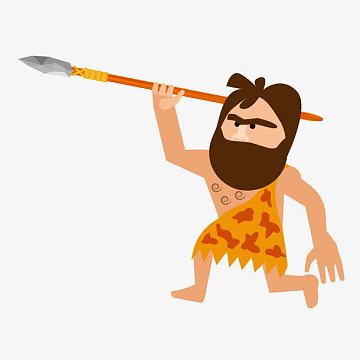 卡通捕猎原始人