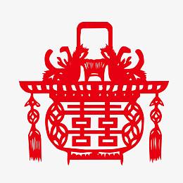 新年喜字灯笼剪纸