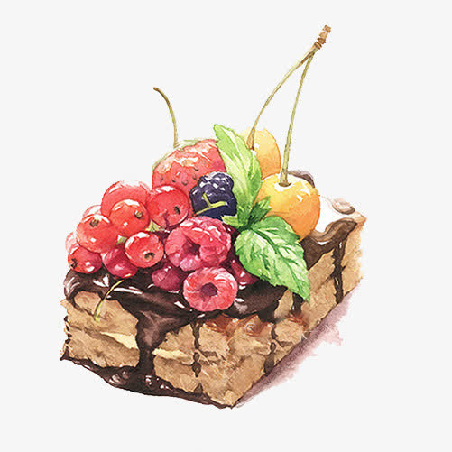 水果派手绘画素材图片