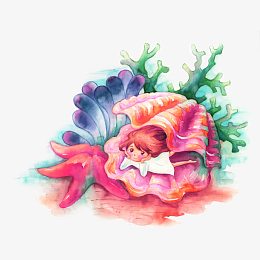 深海中的贝壳素材
