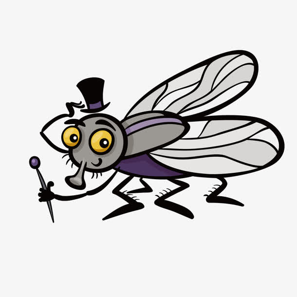 矢量卡通灰色蚊子