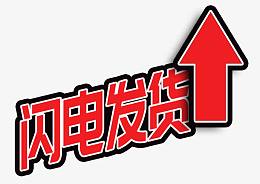 黑底红色闪电发货艺术字图标