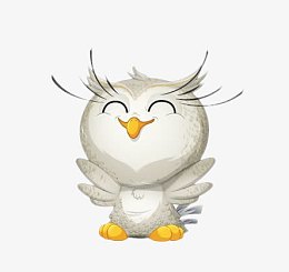 手绘笑眯眯的小鸟宝宝