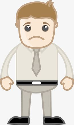 卡通贴纸不高兴的男人