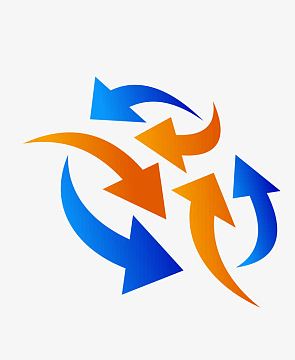 矢量双色循环箭头png图片