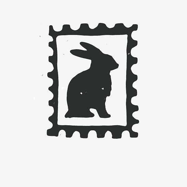 黑白相框兔子