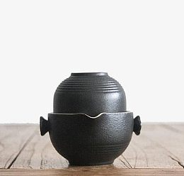 禅风黑陶功夫茶具