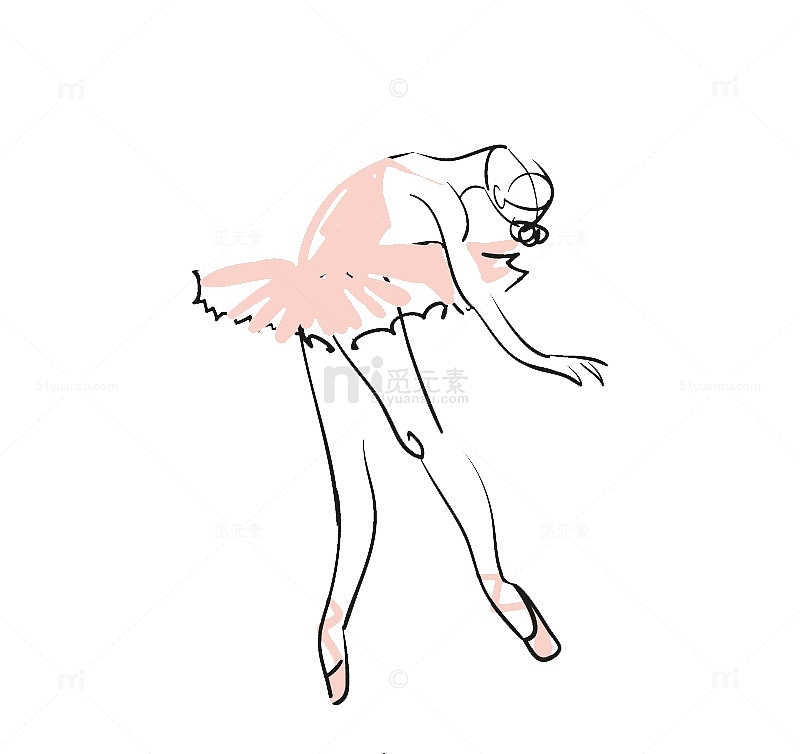 粉色芭蕾舞女郎矢量素材