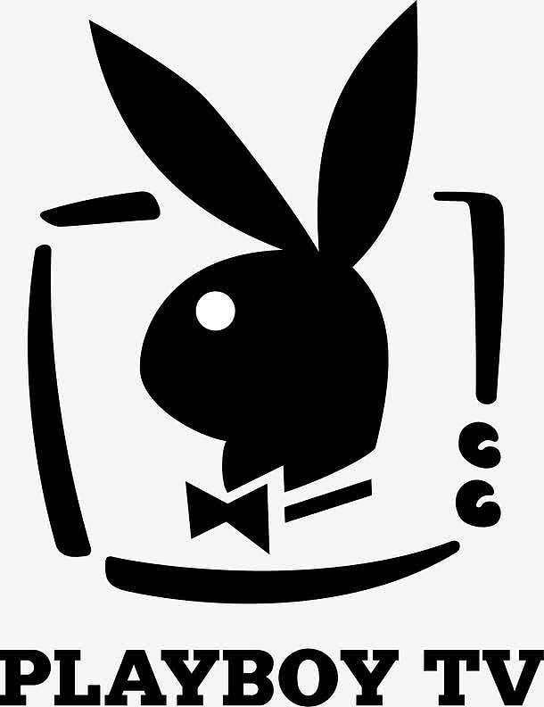 黑色兔头playboy tv标志矢量