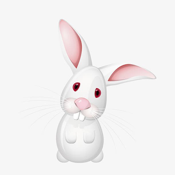 白色大耳兔矢量素材