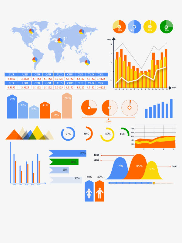 卡通扁平化数据信息分析矢量图