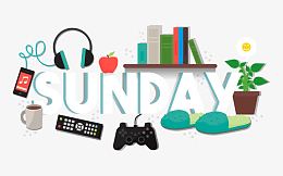 矢量扁平Sunday元素