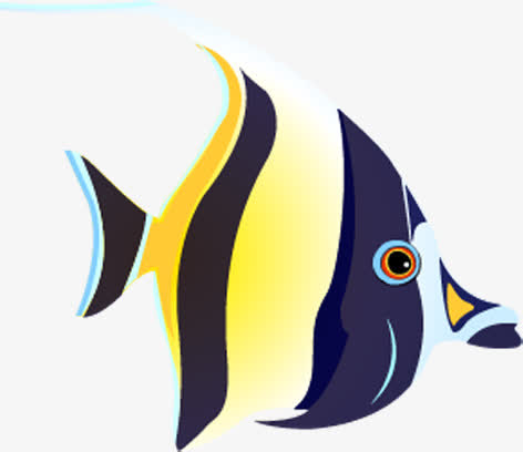 高清手绘卡通海底鱼