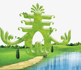 绿色春抽象春艺术字