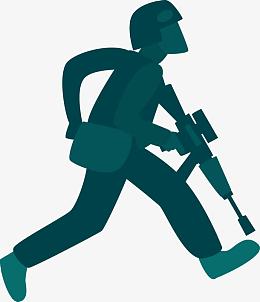 战地士兵英勇跑步png图片