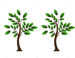 绿色卡通可爱树苗树木植树节元素