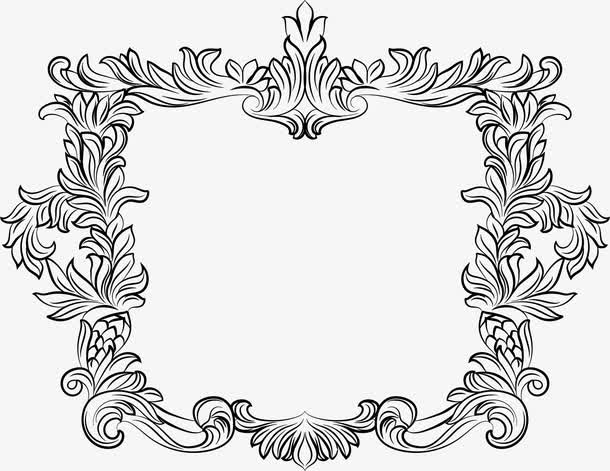 黑色欧式花纹边框